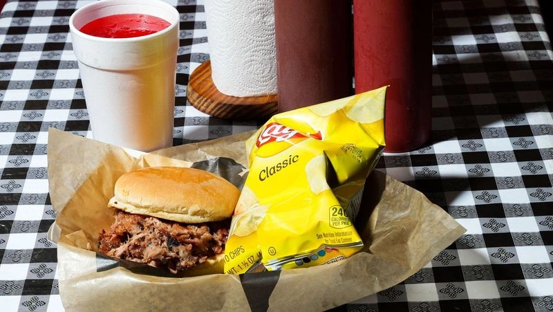 Tuesday - Pulled Pork Sandwich, 1 Side & Drink